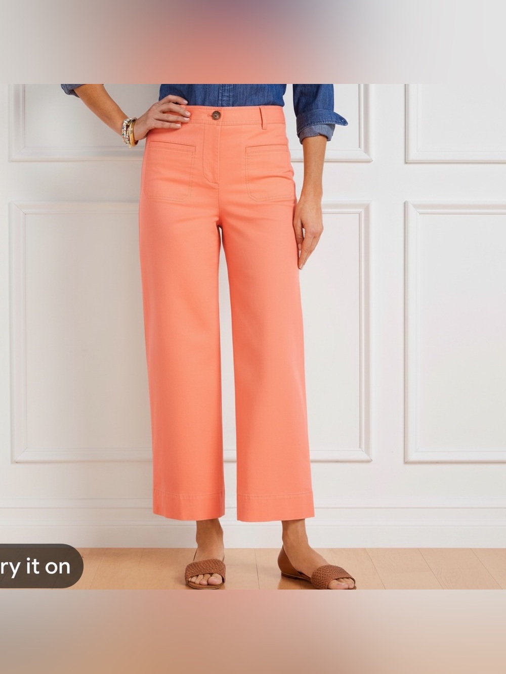 Talbots Wide-Leg Crop Pants in Petite